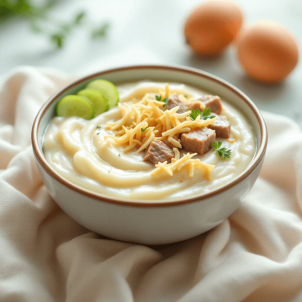 Papinha cremosa com carne