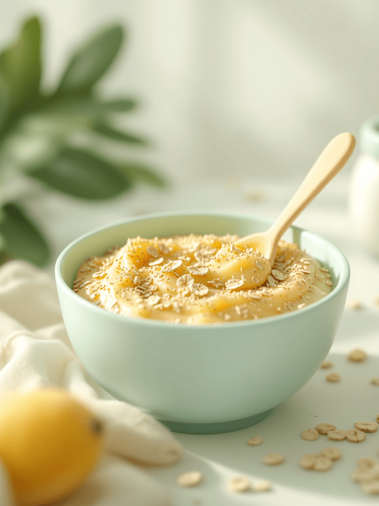 Papinha de banana com aveia